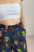 Calça Pantalona de Elástico Estampada na internet