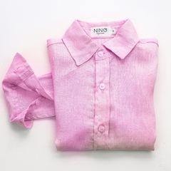 CAMISA LINHO INFANTIL ROSA CHICLETE - comprar online