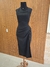 VESTIDO MIDI LORENA DRAPEADO PRETO - comprar online