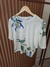 BLUSA MALHA TRICOT ESTAMPA FLOR BRANCA - comprar online