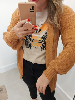 CARDIGAN TRICOT COM MANGA AMPLA - loja online