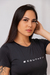 T SHIRT FEMININA POLIESTER FURADINHO PRETO. na internet