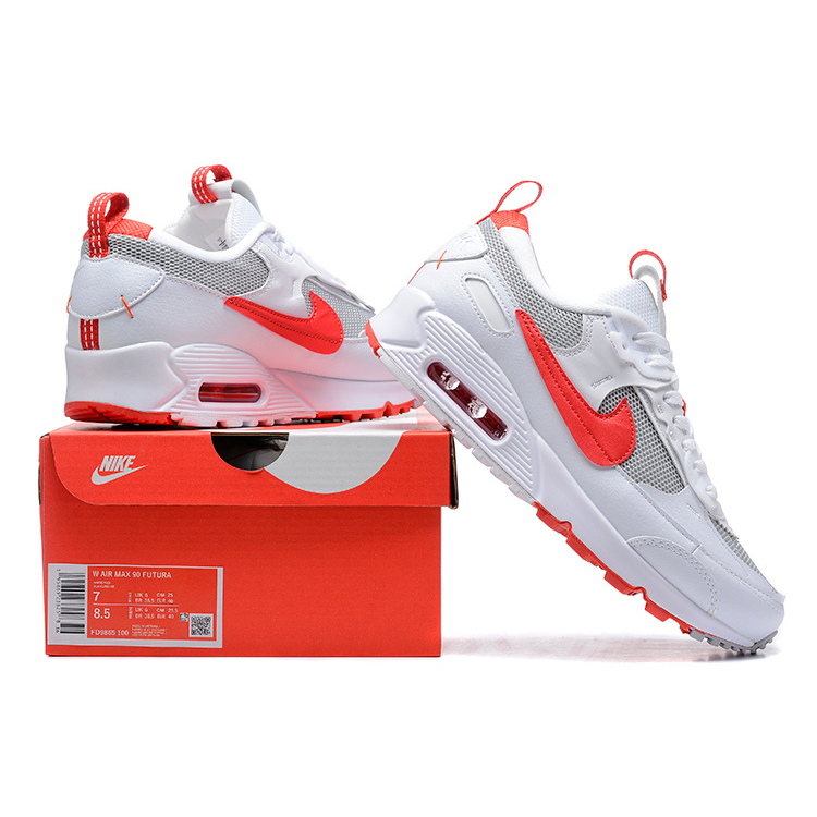 NIKE AIR MAX 90 FUTURA WHITE SILVER RED