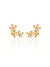 Brincos ear cuff de flores e borboletas douradas banhadas de ouro 18k.