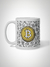 Caneca branca com desenho de  bitcoin e frase "É melhor ter do que não ter".