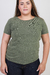 Camiseta Feminina Básica Onamuh Estonada Verde Oliva - comprar online