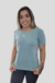 Camiseta Feminina Básica Onamuh Estonada Azul Piscina