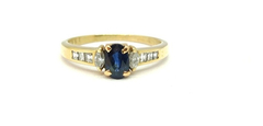 Anillo Oro 18k Brillantes Y Zafiro Mod. A0104. Certif. Gtia.