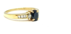 Anillo Oro 18k Brillantes Y Zafiro Mod. A0104. Certif. Gtia. - comprar online