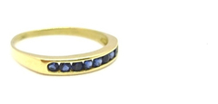 Anillo Oro 18k Solitario Cintillo Zafiro Mod. A0145 Certif - comprar online