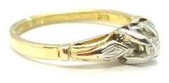 Anillo Cintillo Solitario Oro 18k Brillante A0125. Certif. - comprar online