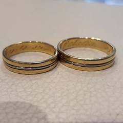 Alianzas Oro 18k Cinta Con Hilo Oro Blanco 6 Grs. - comprar online