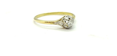 Anillo Cintillo Solitario Oro 18k Brillante A0123 Certif. - comprar online