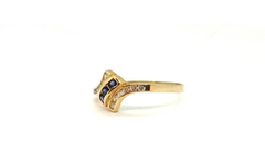 Anillo Oro 18k Circon Y Zafiros Mod. A0106 . Certif. Gtia. - MADANÍ Joyas y Relojes