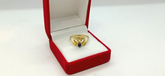 Anillo Oro 18k Art Nouveau Brillante Y Zafiro A0113 Gtia. - tienda online