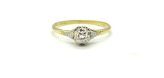 Anillo Cintillo Solitario Oro 18k Brillante A0123 Certif.