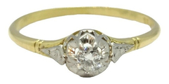 Anillo Cintillo Solitario Oro 18k Brillante A0123 Certif. - comprar online