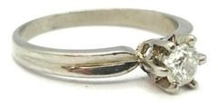 Anillo Cintillo Solitario Oro 18k Brillante A0126. Certif. - comprar online