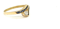 Anillo Oro 18k Solitario Cintillo Zafiro Mod. A0141 Certif - comprar online