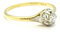 Anillo Cintillo Solitario Oro 18k Brillante A0123 Certif. en internet