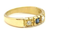 Anillo Oro 18k Solitario Cintillo Zafiro Mod. A0142 Certif - comprar online