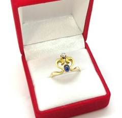 Anillo Oro 18k Art Nouveau Brillante Y Zafiro A0113 Gtia. - MADANÍ Joyas y Relojes