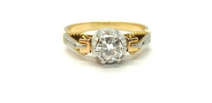 Anillo Cintillo Solitario Oro 18k Brillante A0129. Certif.