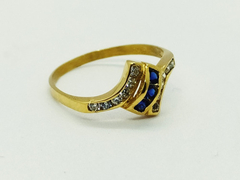 Anillo Oro 18k Circon Y Zafiros Mod. A0106 . Certif. Gtia. en internet