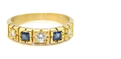 Anillo Oro 18k Solitario Cintillo Zafiro Mod. A0142 Certif