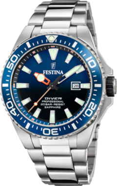 Reloj Festina F20663 1 Diver 200m Buceo Zafiro Hombre Ag. Oficial