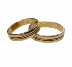 Alianzas Oro 18k Cinta Con Hilo Oro Blanco 12 Grs.