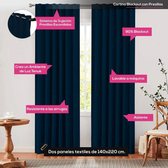 Cortinas Blackout Textil 2 Paños 140x220 Haussman - comprar online
