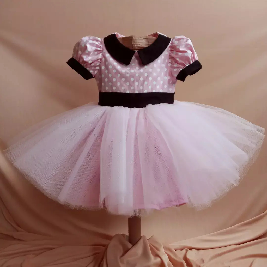 Vestido da sales minnie baby rosa