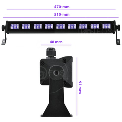 Ribalta 9 LEDs Luz Negra / ST-X9NG - FOS Light