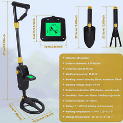 Detector de Metais (Kit Toll) com Display LCD, Ancinho, Garfo e Bolsa. - Presentes Mais