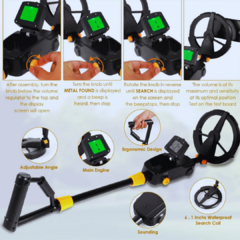 Detector de Metais (Kit Toll) com Display LCD, Ancinho, Garfo e Bolsa. na internet