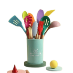 Kit Cozinha (CHASANWAN) – 12 Peças Multicores, Antiaderentes, Utensílios de Silicone Premium