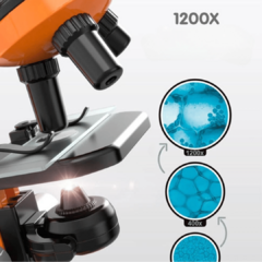 Microscópio Científico Infantil (Science Experiment) com Zoom Led 1200x e Acessórios - loja online