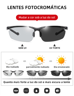 Óculos (NIGHT VISION) CoolPandas - Proteção UV 400, Antirreflexos, Polarizado, Fotocrômico Masculino - Presentes Mais