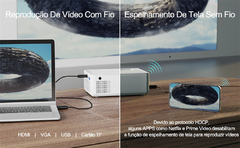 Projetor (WEWATCH V10) - 8500 Lúmens 1280x720hd 1080p FHD, Wi-Fi, Bluetooth, HDMI e USB. - loja online