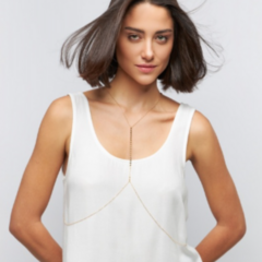 BODY CHAIN COM MIÇANGAS CENTRAL BANHADO A OURO - comprar online