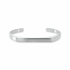 BRACELETE COM ABERTURA QUADRADO ACETINADO EM AÇO