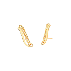 BRINCO EAR CUFF EM ELOS GROUMET BANHADO A OURO