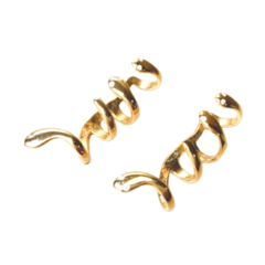 BRINCO EAR CUFF COBRA CRAVEJADO COM ZIRCÔNIAS BANHADO A OURO