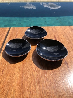 Bowl Obsidiana Negra Borda Prata M - comprar online