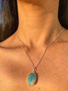 Colar Larimar Corrente Lisa - comprar online