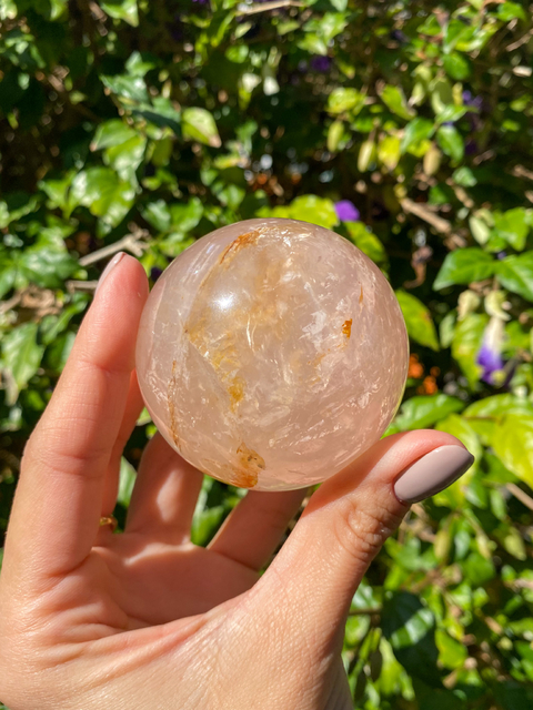 Esfera Bola de Cristal Pedra Quartzo Extra Transparente Tamanho G