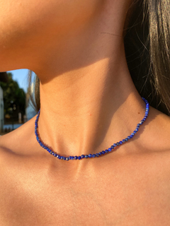 Choker Mini Cristais Lápis-lazúli