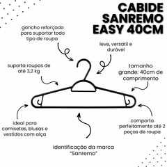 Conjunto de Cabide Plástico Jogo Com 6 Unidades de Cabide Pendura Mais Para Guardar Camisetas Blusas e Vestido Cabide Reforçado Easy Sanremo - Donna Casa