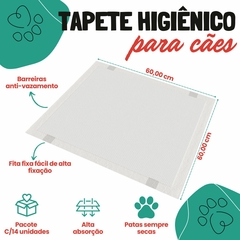 Tapete Higiênico Para Cães Kit de Tapetes Descartável Para Pets Cachorro e Gato Pacote Com 14 Unidades De Tapete Higiênico Grande 60 x 60 cm Petizy - loja online